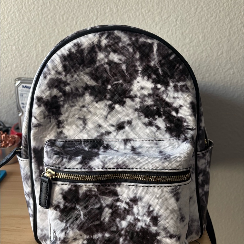 Like Dreams  Black and White Tie-Dye Mini Backpack